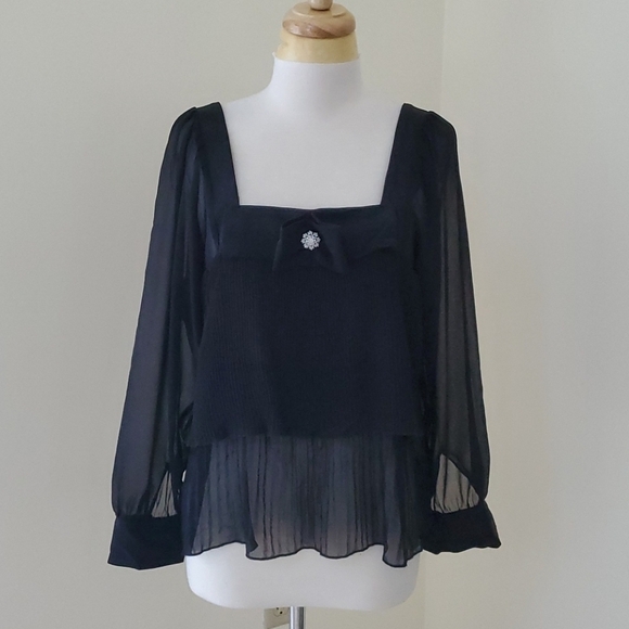 Zara Tops - NWT! Zara small pleated long sleeve blouse.